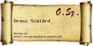 Orosz Szalárd névjegykártya